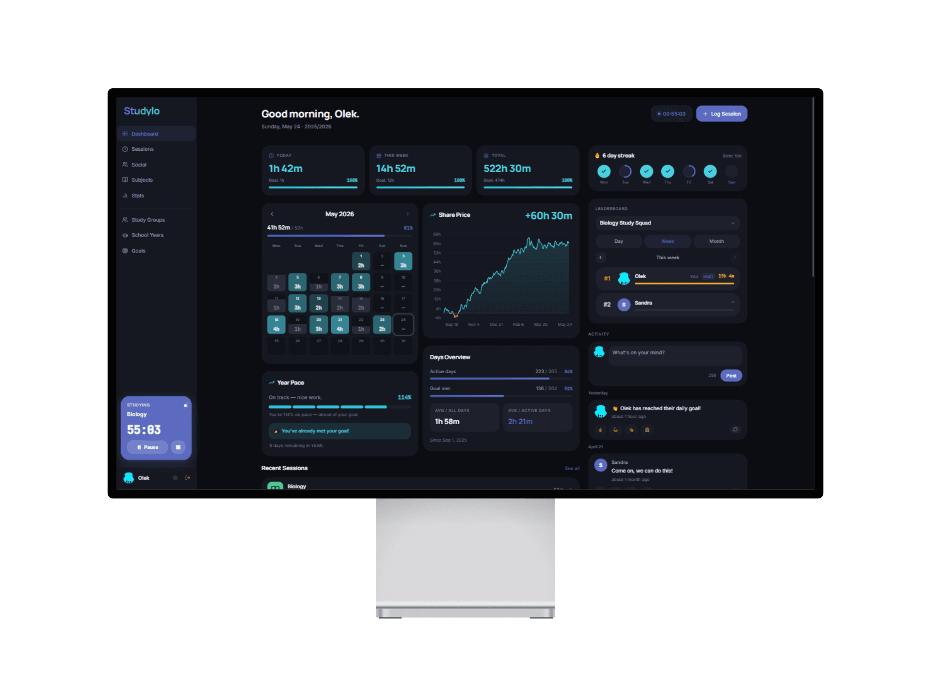 Studylo dashboard